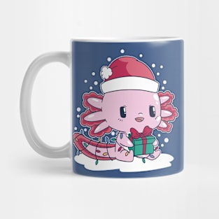 Cute Christmas Axolotl Cartoon Mug